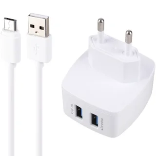 شارژر دیواری Verity AP 2112 + کابل میکرو یو اس بی سفید